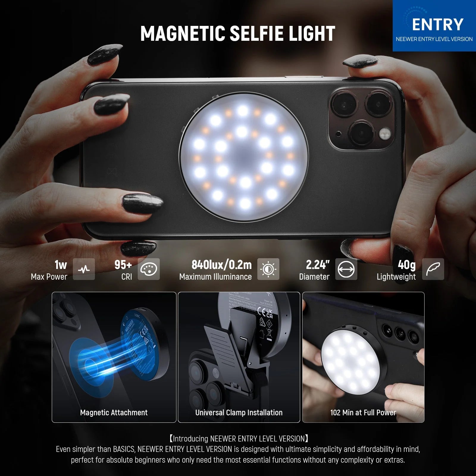 Luz magnética para selfies NEEWER NL32R