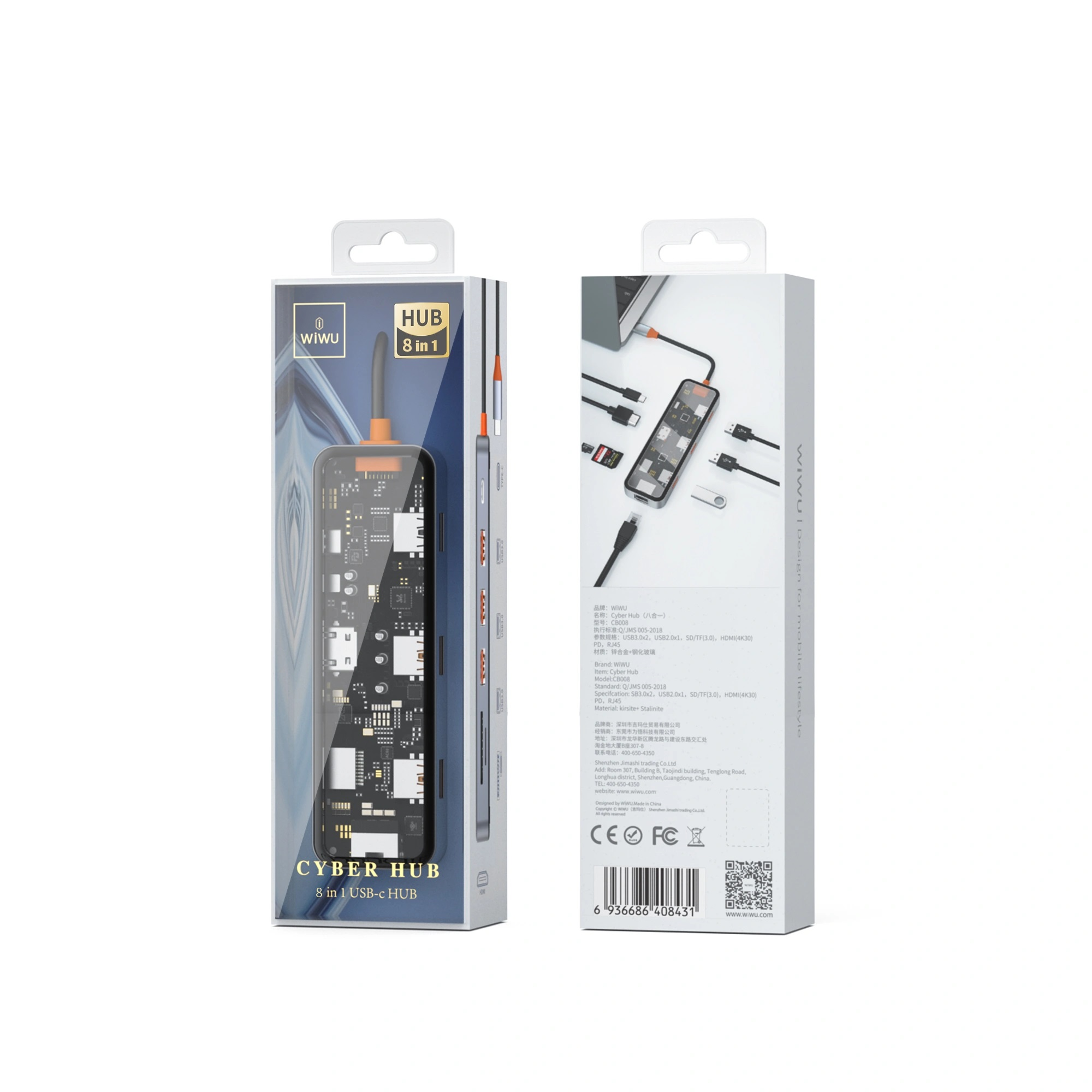 HUB CYBER CB008 – Adaptador Multipuerto 8 en 1