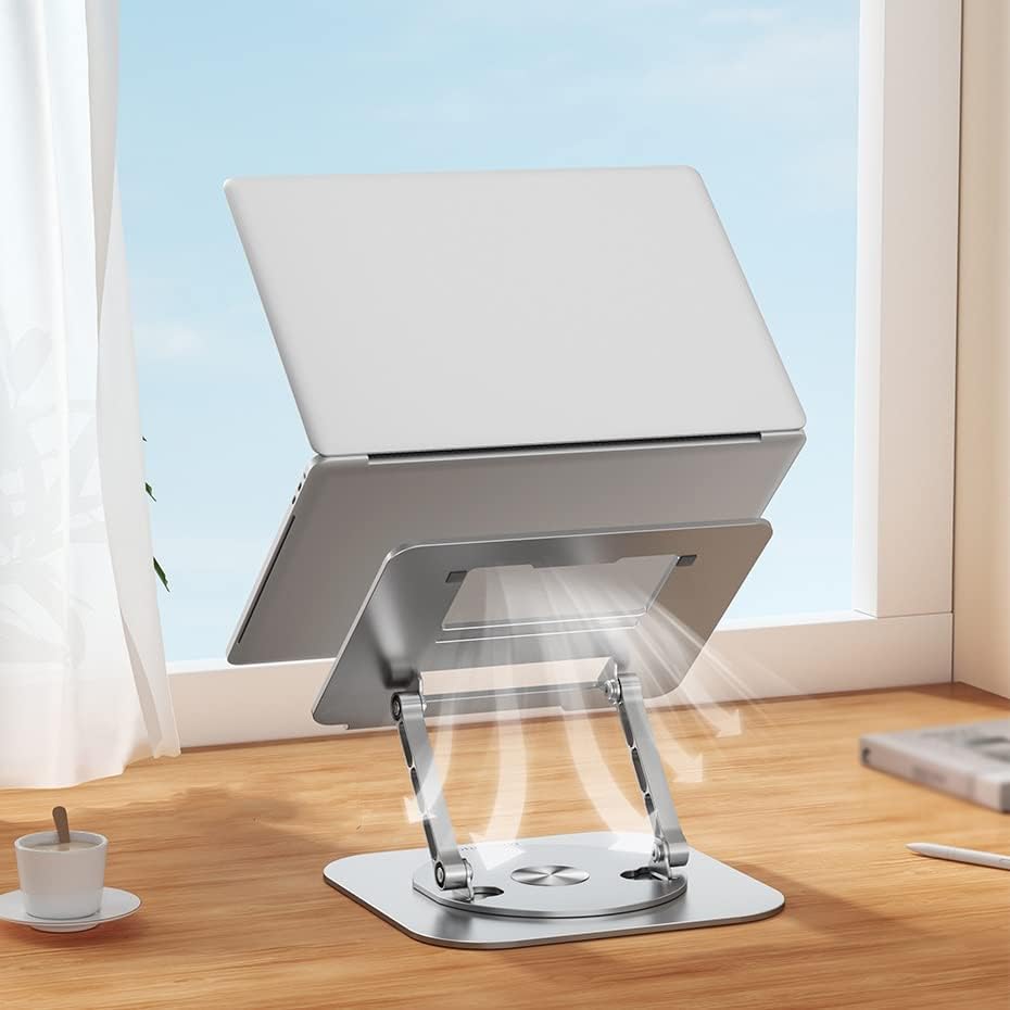 Soporte Giratorio 360° para Portátil - Elevable y de Aluminio