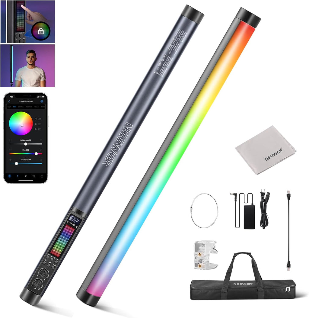 Luz De Tubo LED Neewer TL60 RGB 20 W - Negro