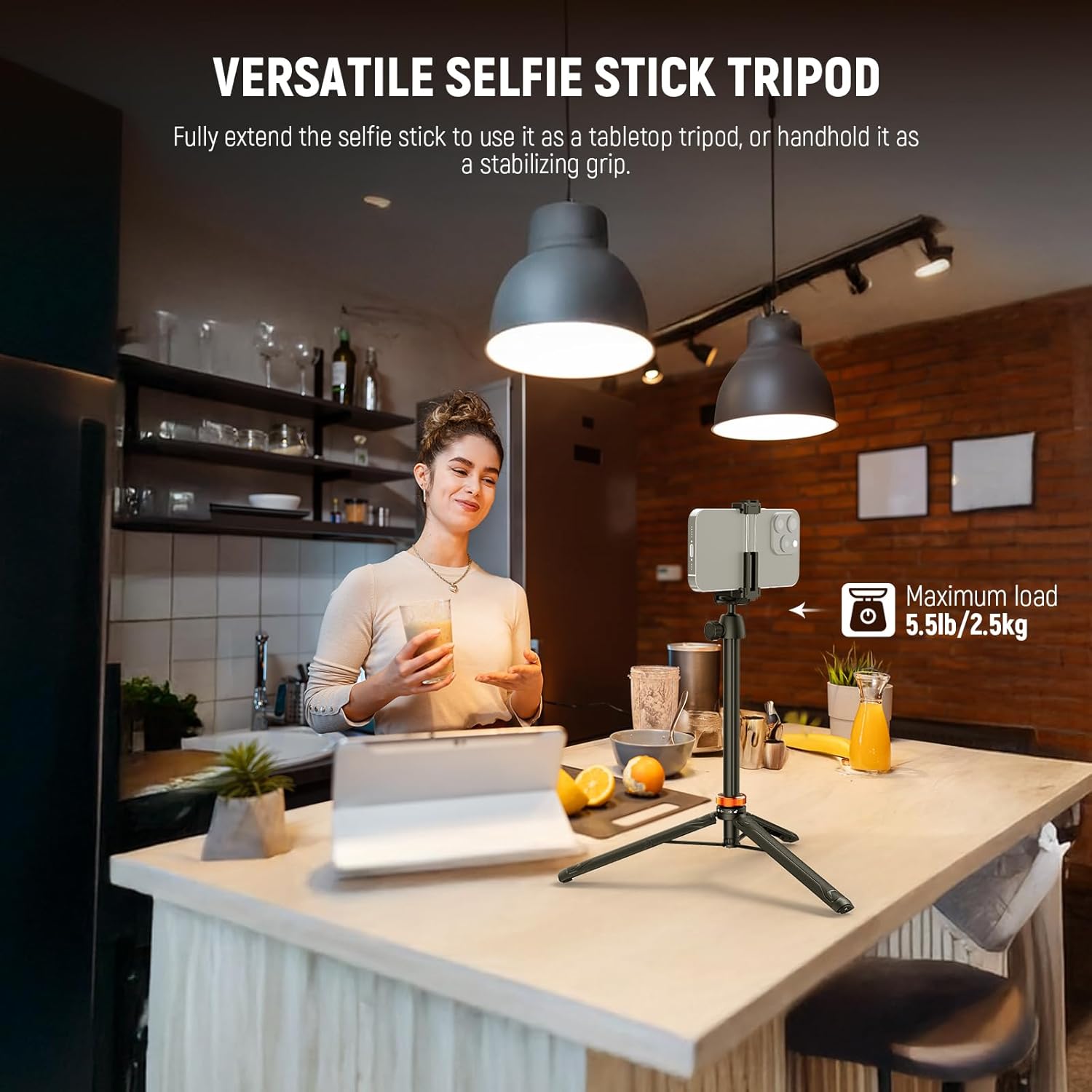 Trípode y Selfie Stick NEEWER TS04 de 150cm para Móvil y Cámara