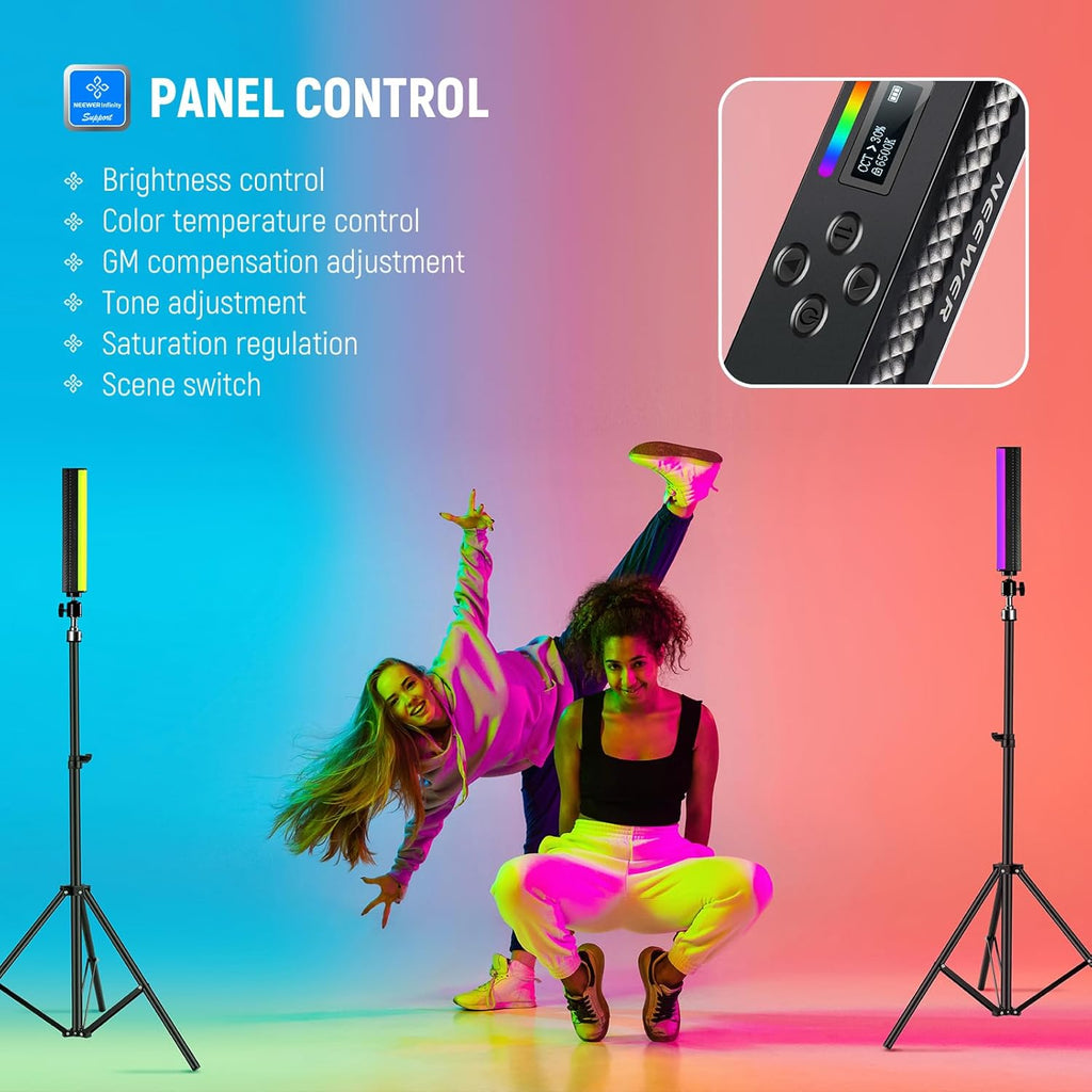 Tubo de Luz LED RGB NEEWER Magnético con Batería 2550mAh TL20C